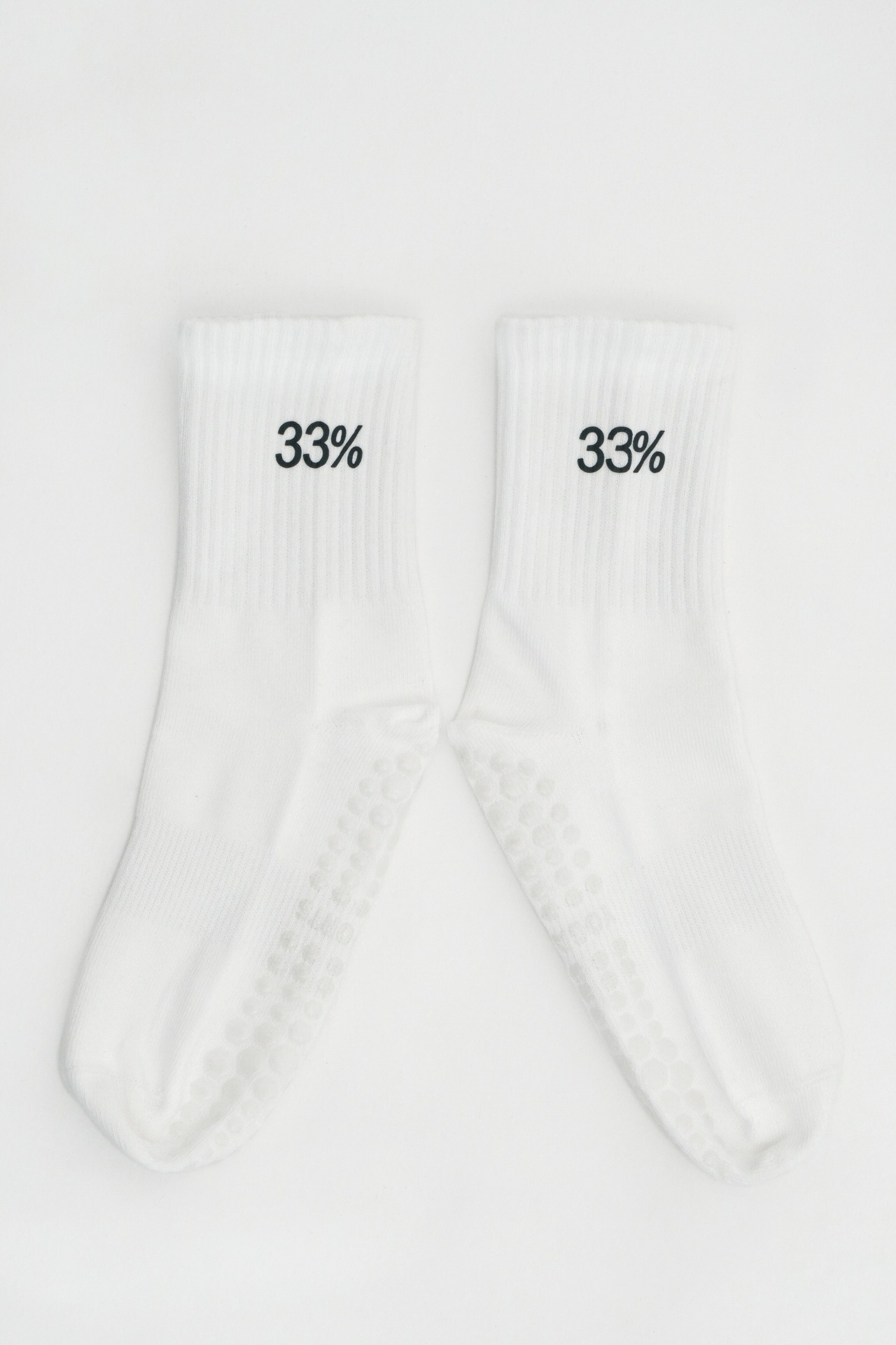 [33P02-0018-WHITE/ALL] 33P Anti Slip Grip Socks